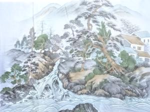 アンティーク　山水風景模様男物長襦袢